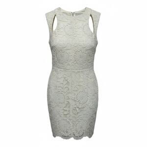 Adelyn Rae Jesse Lace Trim Cream Mini Dress Size S